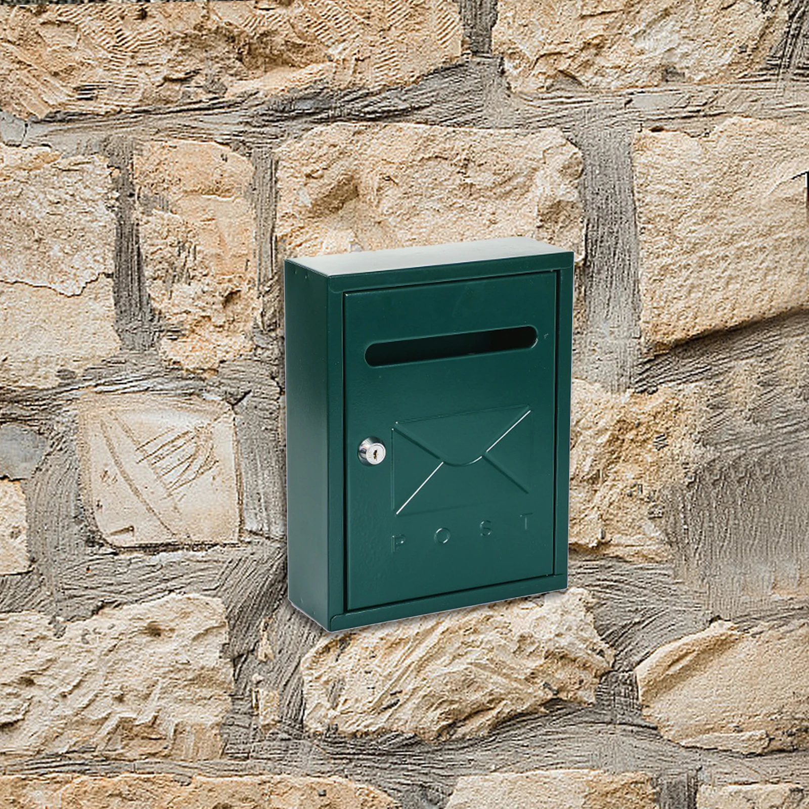Outdoor Wall Mount Mailbox with 2 Keys with Slot Weatherproof Mailings Easily Install For Household Farmhouse Mail Box Commerci