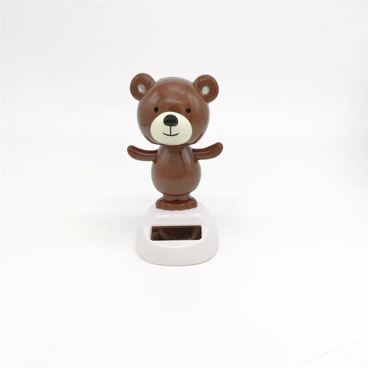 Solar Bear Dancing Toys Shaking Head Toy For Car For Automotive Interior Dolls Windowsill Desk Holiday Fun Kid Toy Gift