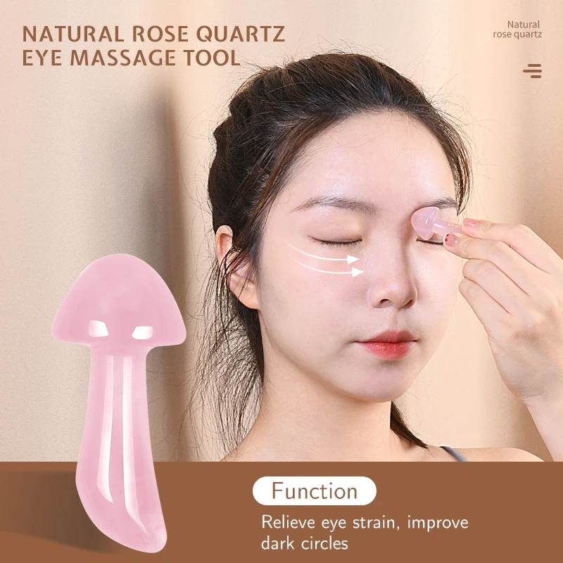 1PC Natural Jade Quartz Mushroom Shape Face Massager Beauty Massage Eye Neck Health Skin Care Guasha Spa ToolJade Facial Roller