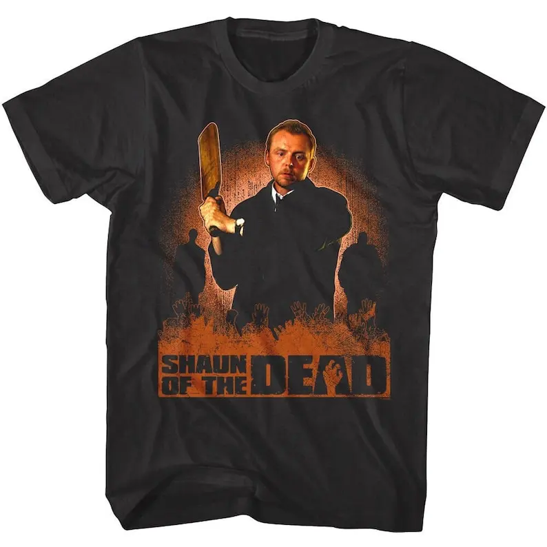 

Shaun of the Dead T-Shirt Wielding Cricket Bat Men's Retro Tees