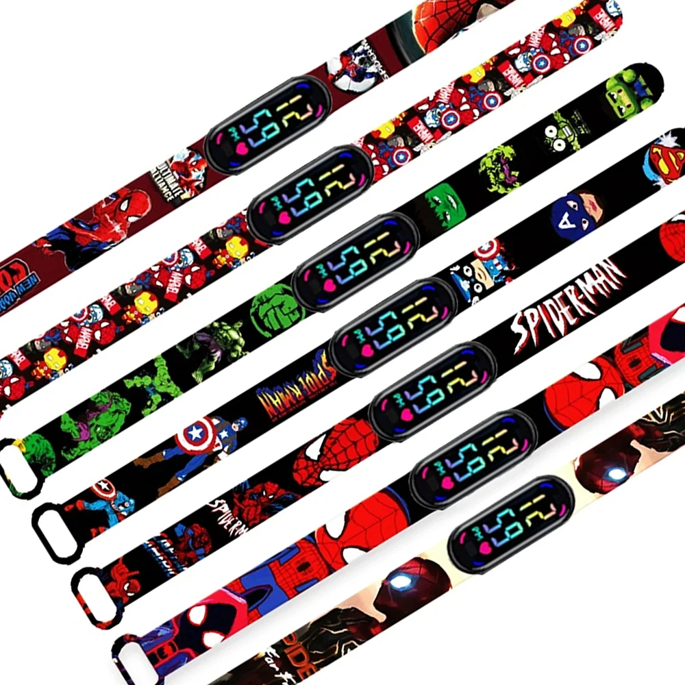 Children's Sports Watch Waterproof for Swimming Anime Figure Bracelet Wristwatch Cartoon Electronic LED Touch Student Toys Gift