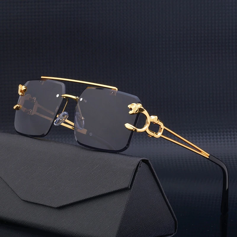 Lunettes De Soleil Sans Monture Homme/femme - Style Petit Carré, Verres UV400, Largeur 56 Mm