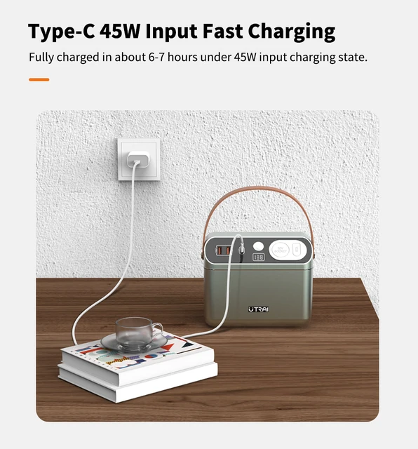 UTRAI Backer 200 Powerstation (12 V), inklusive Wechselrichter &  Starthilfekabel 60000 mAh 222 Wh Notstrom Generator Starthilfe Power Bank  Station PD