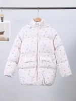 Unique Hooded Women's Winter Jacket Elegant Printed Thicken Pockets Full Sleeve Female Cotton Coat 2025 New Woman Coats Outwears 6