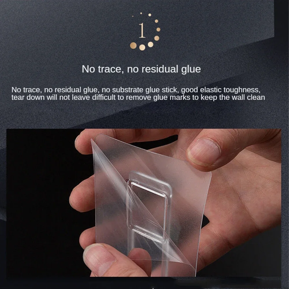 Home Storage Accessories 10.4cm Long Tissue Box Non-marking Fixing Frame Nail-free Punch-free Strong Glue Sticker Multi-functional Storage Buckle