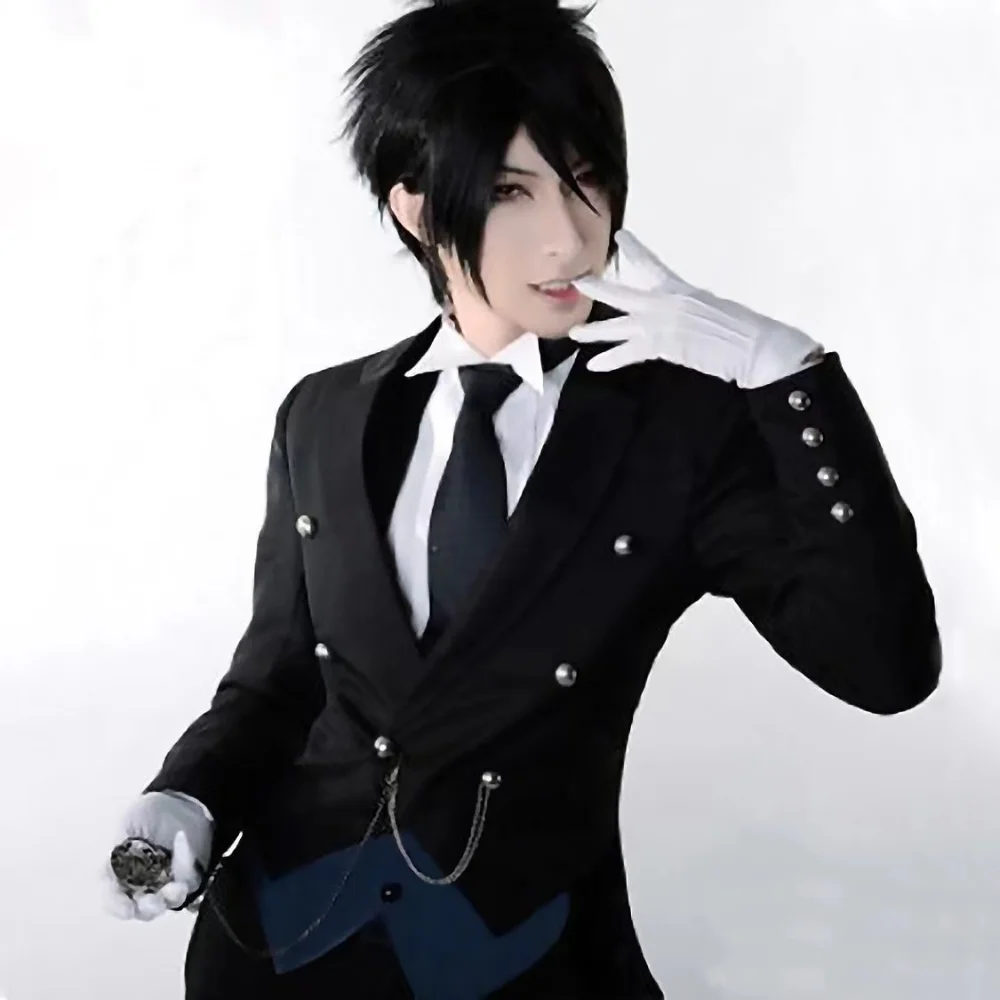 Black butler costume costumes sebastian michaelis de smoking cosplay