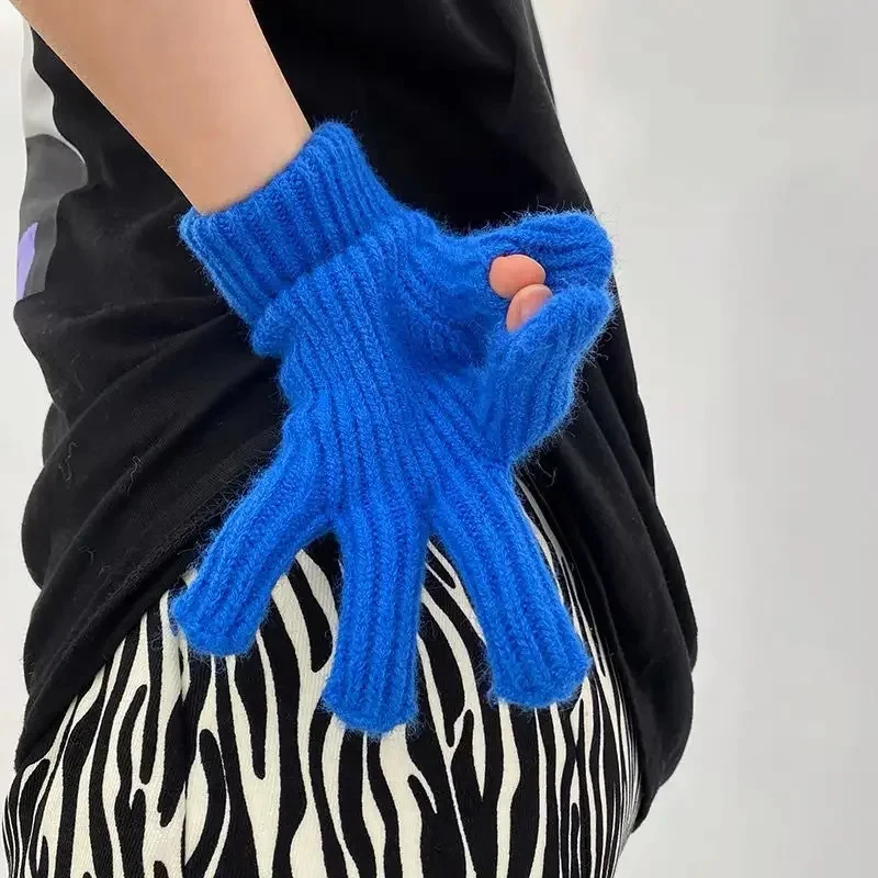 New Touch Screen Gloves for Playing Phone Women Winter Thicken Warm Knitted Stretch Gloves Full Finger Outdoor Skiing Y2K
