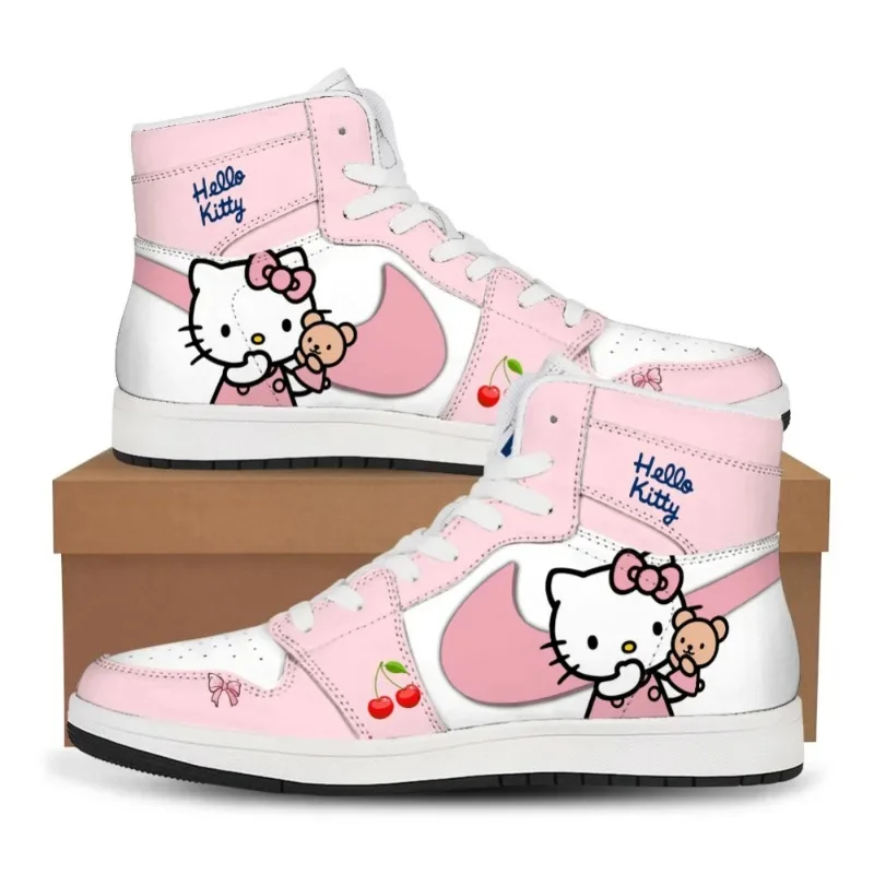 

Новые женские туфли Hello Kitty Kawaii Sanrio Мультяшные туфли для женщин повседневная обувь модная одежда Y2K Симпатичные женские подарки на день рождения