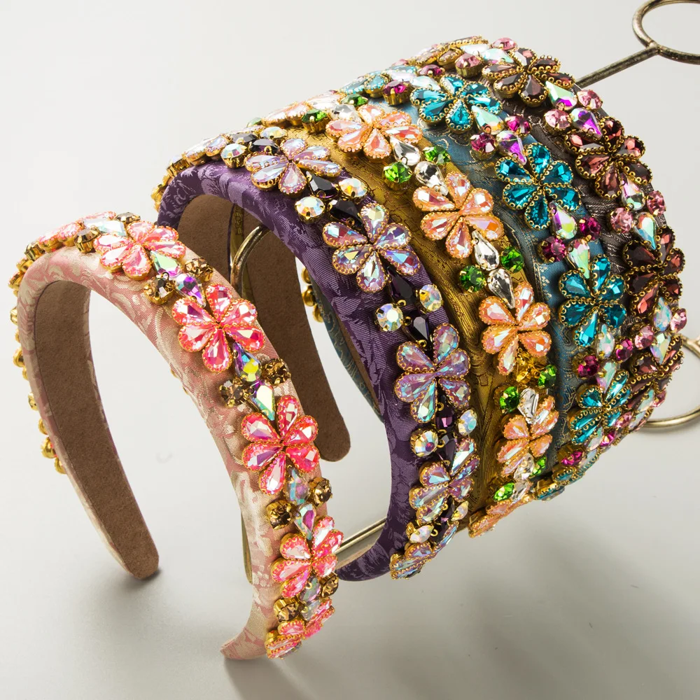 

Модные украшенные драгоценными камнями головные повязки для девочек аксессуары для волос для женщин женские головные повязки с кристаллами и блестками