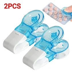 Portable Reusable Pill Dispenser Set with Medicine Organizer Cup (2PCS Blue)