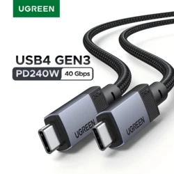 High - Speed 240W USB4 Type - C to USB - C Braided Cable - Ultra - Fast Charging & 40Gbps Data Transfer, 8K Video Support - 1m (USB4 GEN3 40Gbps 8K)