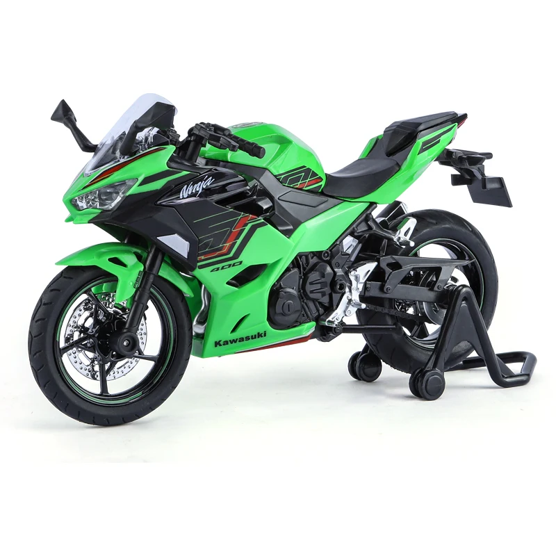 1/12 KAWASAKI Ninja 400 Toy Motorcycle Miniature Diecast Metal Model 1:12 Super Sport Sound & Light Collection Gift For Boy Kid 6
