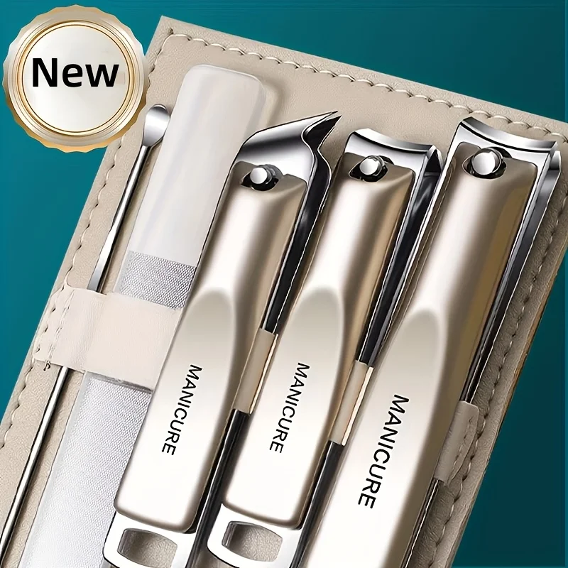 1/5pcs Professional Manicure and Pedicure Kit Includes Nail Clipper Nail File and Ear Pick Portable Storage Case  Beauty Care 1