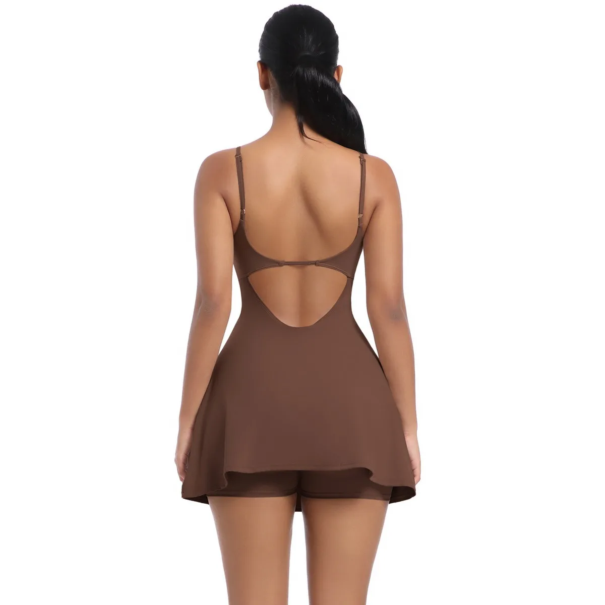 Tennis Dress With Shorts&Chest Pads Women Golf Badminton Clothing Casual Activewear Workout Gym Outfits Sport Dress Underneath
