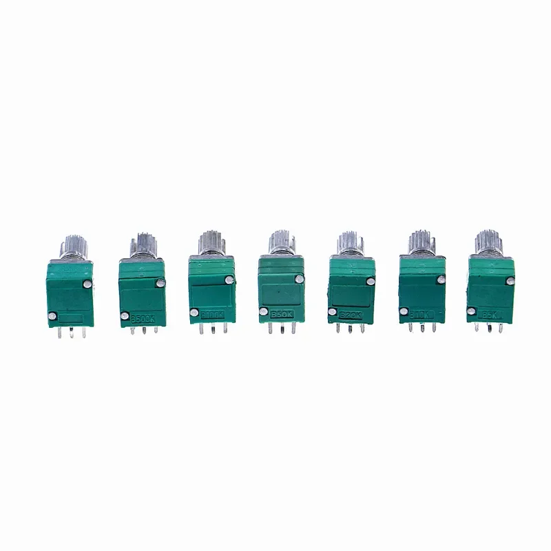 35pcs/Box audio 6pin shaft 15mm amplifier sealing potentiometer 1K/5K/10K/20K/50K/100K/500K with knob Assorted kit set