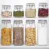 Glass Food Storage Jars with Airtight Clamp Lids Square Mason Jars  Kitchen Canisters for Flour Cereal Coffee Food Storage Jar 5