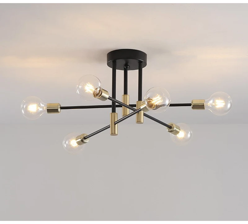 Modern Ceiling Lamp E27 Decor Home Lighting Fixture Retro Industrial Chandelier Wrought Iron Decoration Pendant Light Ceiling