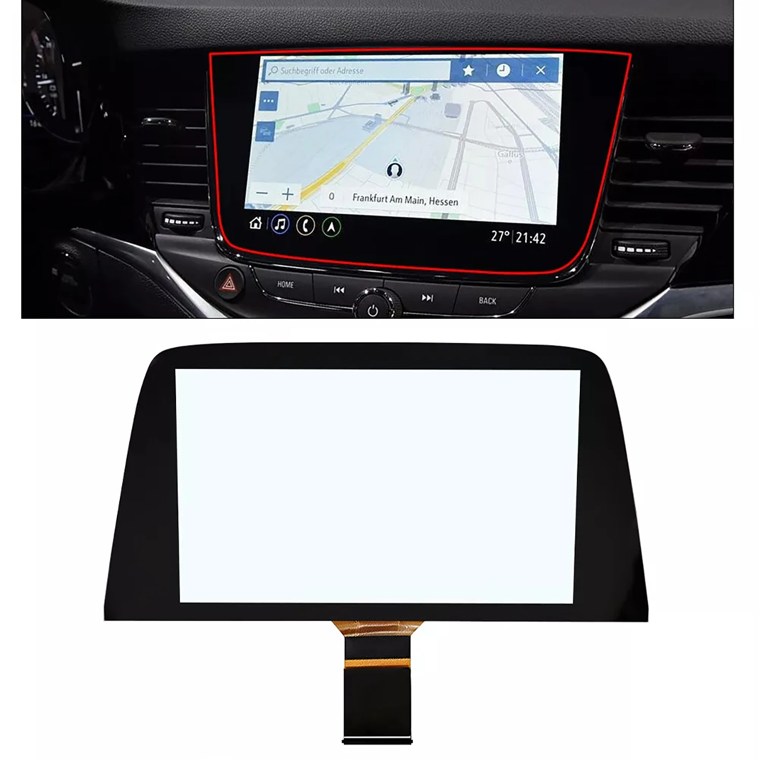 1Pcs 8" Touch Screen Glass For Opel Astra Vauxhall Astra K Navigation LQ080Y5DZ10 Professional Car Replacement Parts
