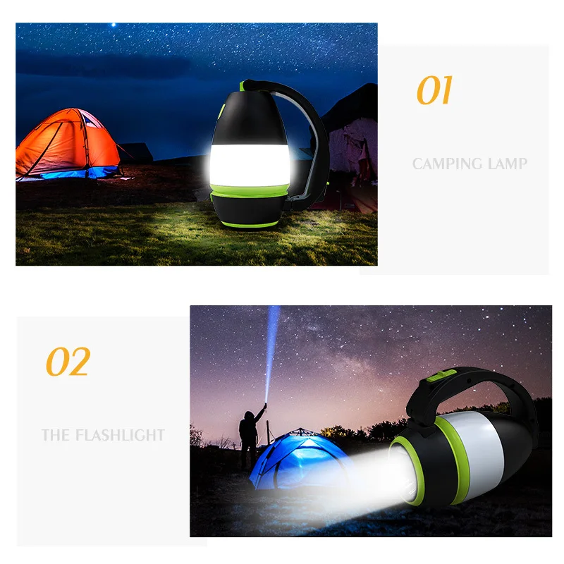 ZK20 Multi-function LED USB Rechargeable Camping Light desk lamp,camping light,portable flashlight,portable lanterns,camping lamp Outdoor Hiking Home 3 in1 Flashlight Table Desk Lamp Power Bank