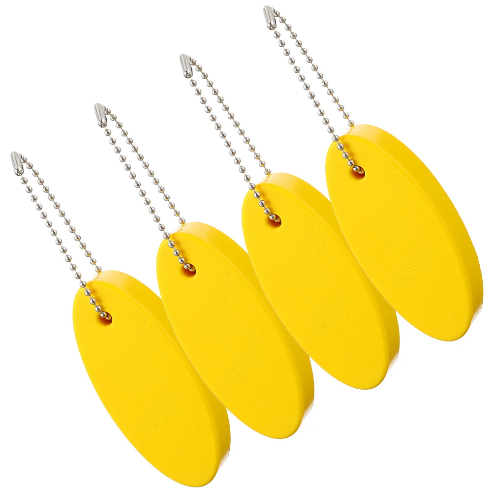 

4 Pcs Yellow Decor Buoy Key Float Supply Water Sports Keychain Floating Surfing Pu Boating Must Haves Keys Storage