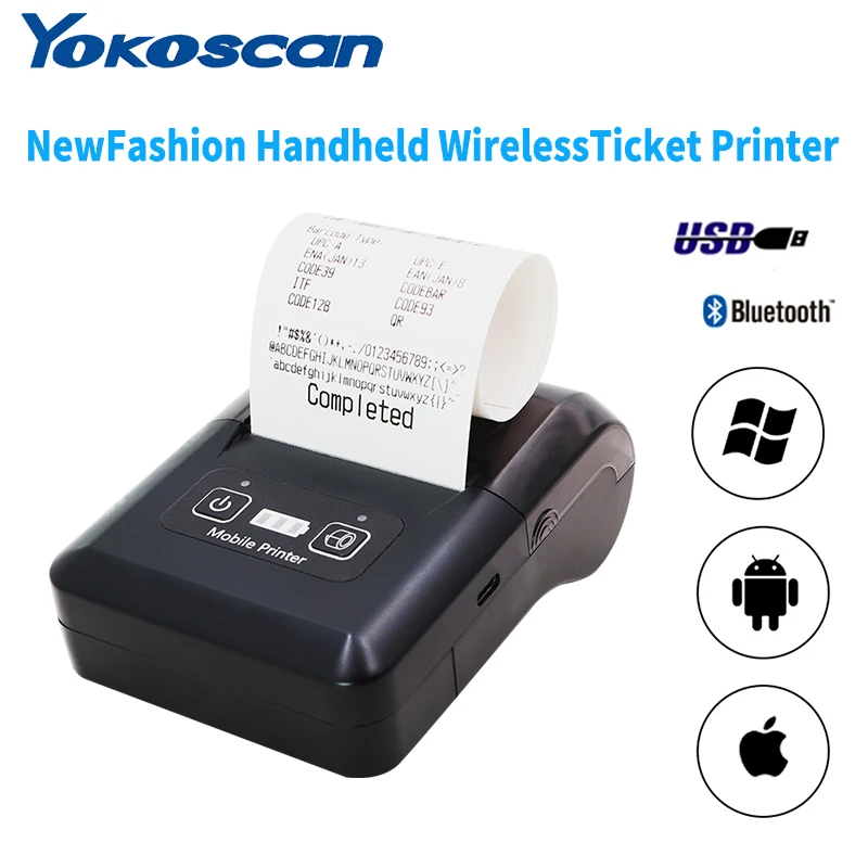 Acheter Imprimante thermique de reçus sans fil Bluetooth 58mm, imprimante  de reçus Portable pour magasin de l'industrie du vêtement