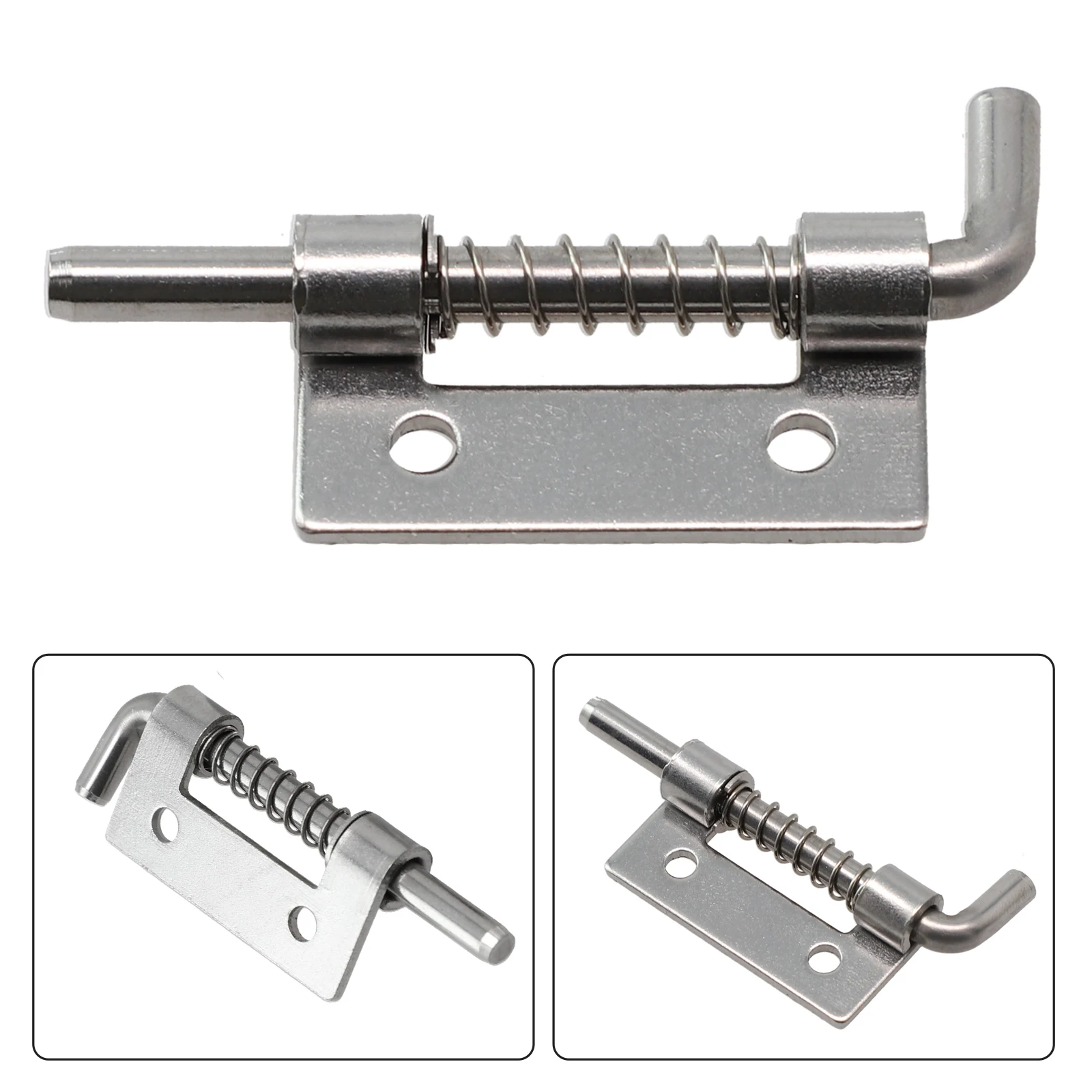 Spring Loaded Latch Pin 2PCS 304 Stainless Steel Window Cabinet Hinges Latches Cabinet Hardware Distribution Box Latches
