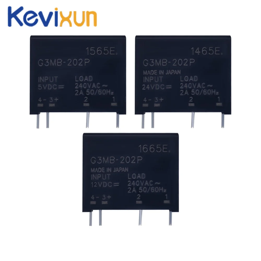 5Pcs Relay Module G3MB-202P G3MB 202P DC-AC PCB SSR In 5V 12V 24V DC Out 240V AC 2A Solid State Relay Module