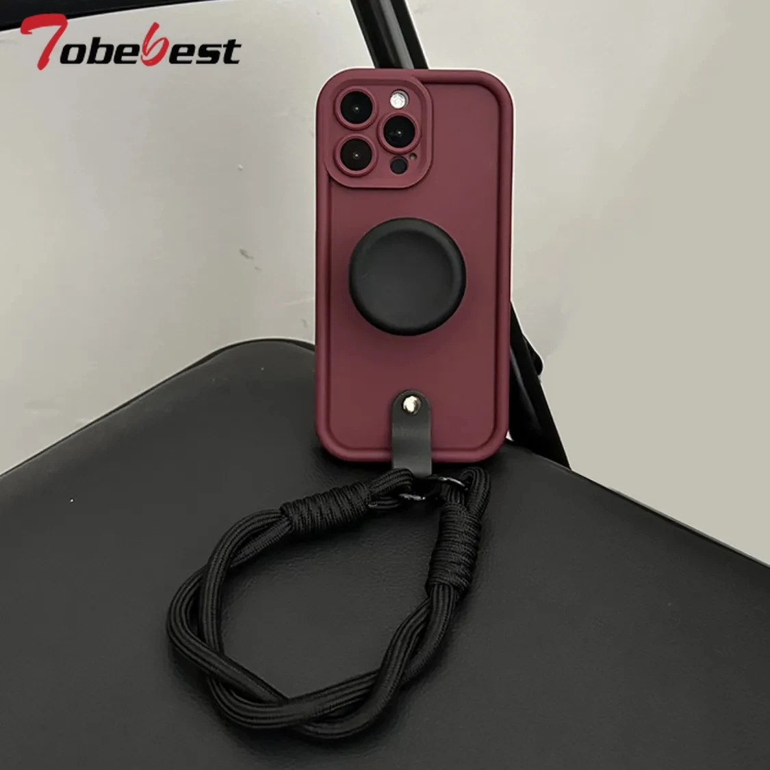 Silicone Phone Case with Wrist Strap Lanyard and Stand Feature