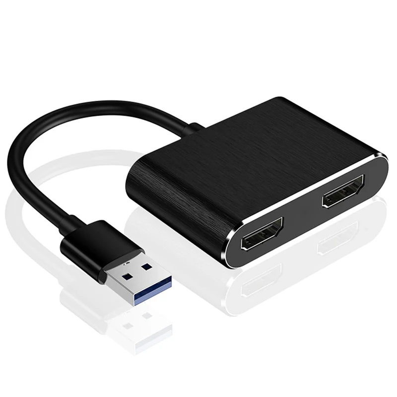 

USB 3.0 To Dual HDTV 1080P Display Adapter 2 Monitors Same Screen Extender Converter Cable For Windows MACOS PC Desktop Laptop