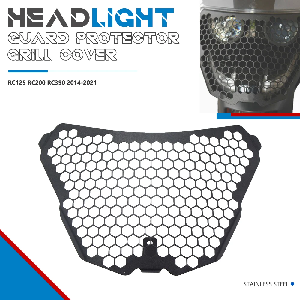 

Headlight Protection Grille For RC125 RC200 RC390 2014- 2021 Headlight Shield Protector Headlamp Mesh Grill Cover Guard