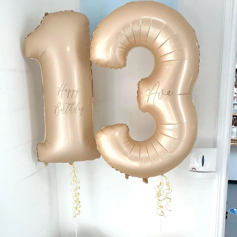 Cream Caramel Color 1-9 Digital Balloon 32/40inch latex balloon metallic sequin balloons metallic gold balloons foil number balloons foil balloons clear bubble balloon birthday balloons aluminum balloon white balloons birthday balloon set party balloon set birthday party decoration set balloon arch set balloon arch kit For Kids Birthday 30 40 50 60 70 Adult Birthday Party Decor DIY Home Supplies