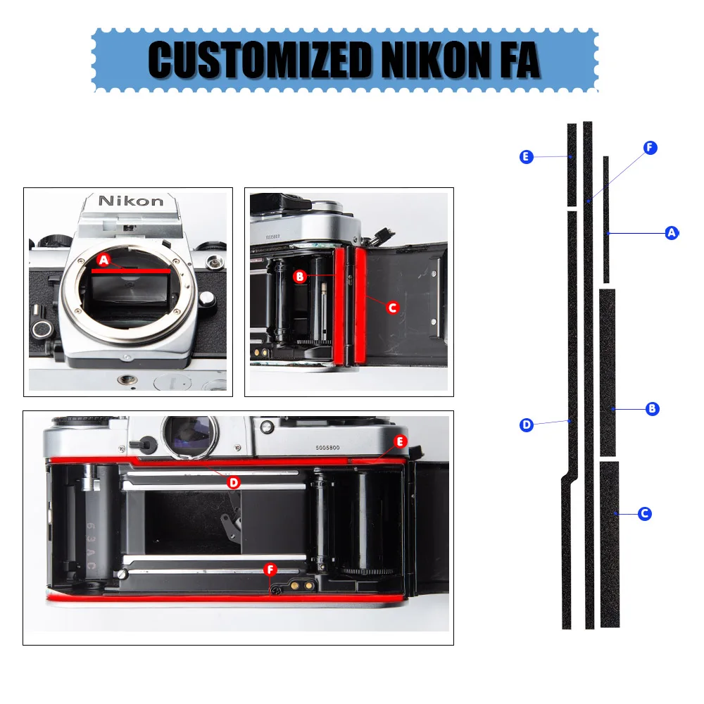 Light Leak Proof Sponge High Density Foam for Nikon FA Light Proof Seal Foam Sponge Film Camera Repair Kits Accessories