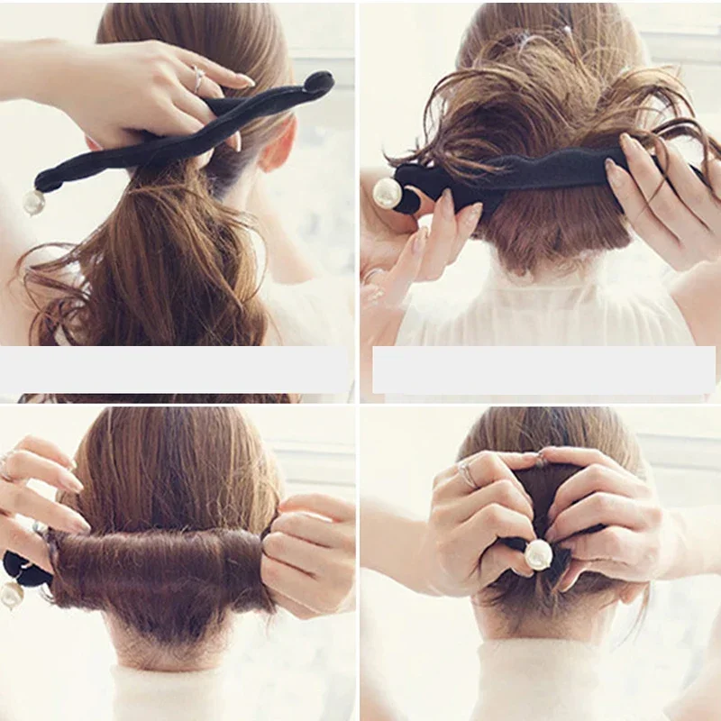 단순히 롤빵 헤어 스타일 액세서리 여성 Braiding 헤어 볼 헤드 헤어 도구 스폰지 헤어 스틱 진주 헤어 링 롤빵 헤어 액세서리