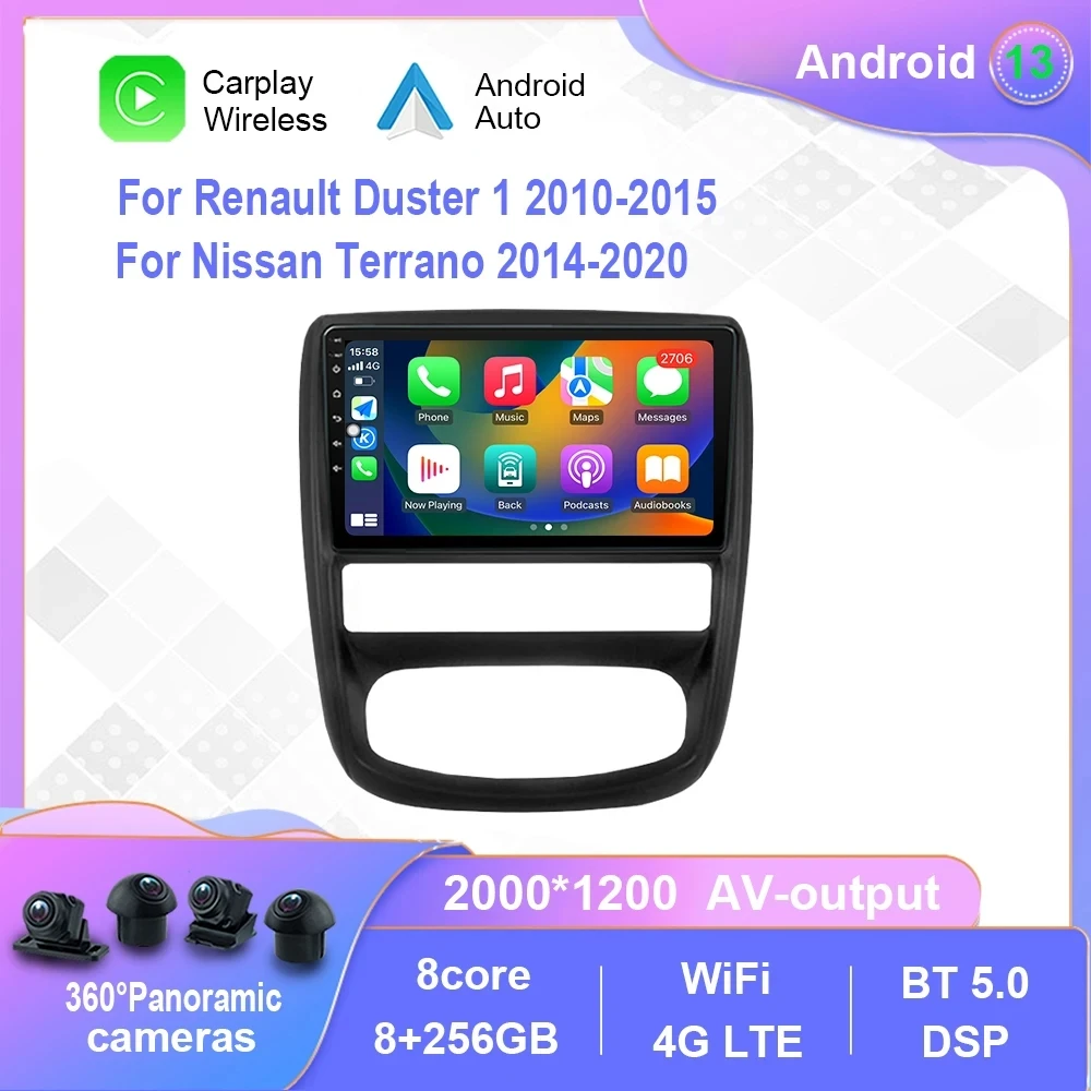 

Android 12.0 For Renault Duster 1 2010-2015 Nissan Terrano 2014-2020 Multimedia Player Auto Radio GPS Carplay 4G WiFi DSP