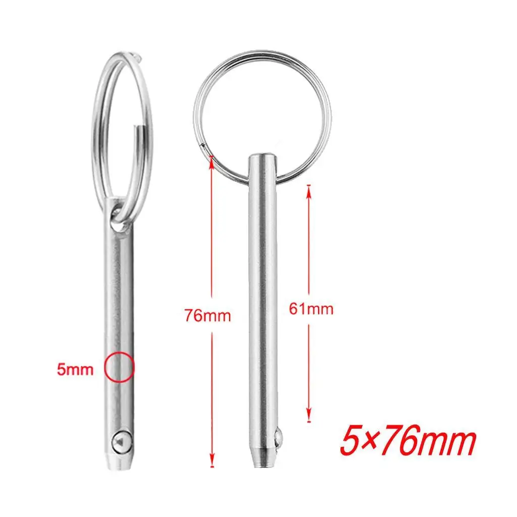 

4pcs Marine Grade Quick Release Pin 316 Stainless Steel for Boat Bimini Top Deck, Hinge Marine Hardware, 5x76mm, Strong