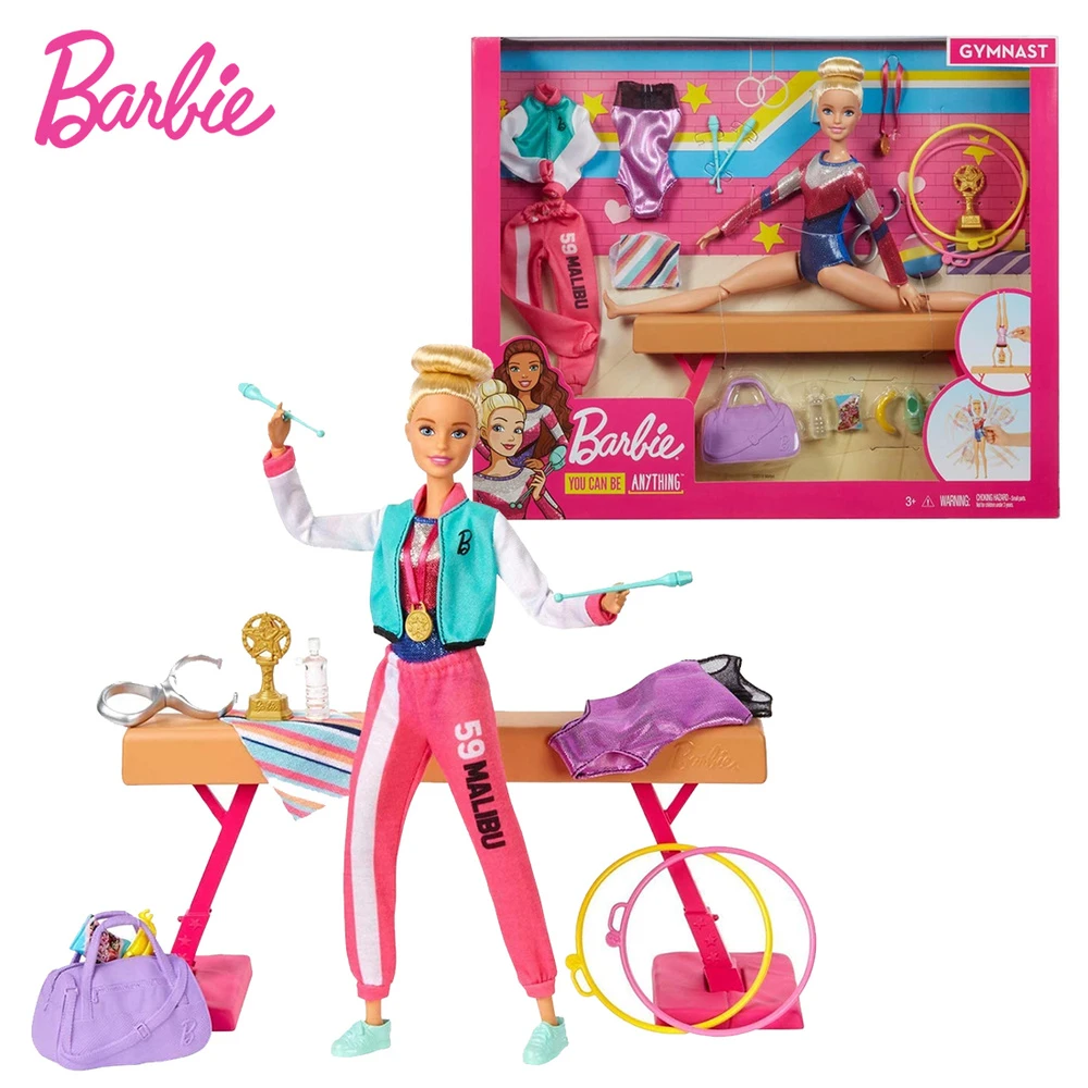 Barbie GJM72 Gymnastics Playset With Doll, Balance Beam And More Than 15 Accessories GRB94