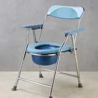 Stainless Steel Folding Toilet Chair  Robust Mobile Lavatory for Senior and Maternity Care, SimpleMaintenance Commode 1