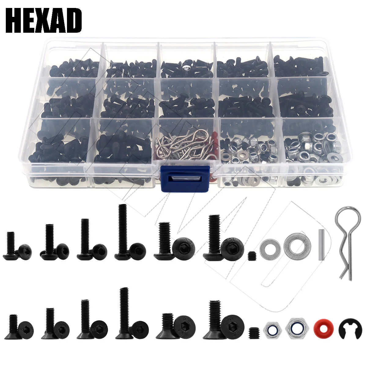 

M3 M4 Metal Screws Nuts Box for 1/8 1/10 RC Crawler Car Axial HSP TRX4 SCX10 90046 Redcat Mst RC Car ModelRepair Parts Tool Box