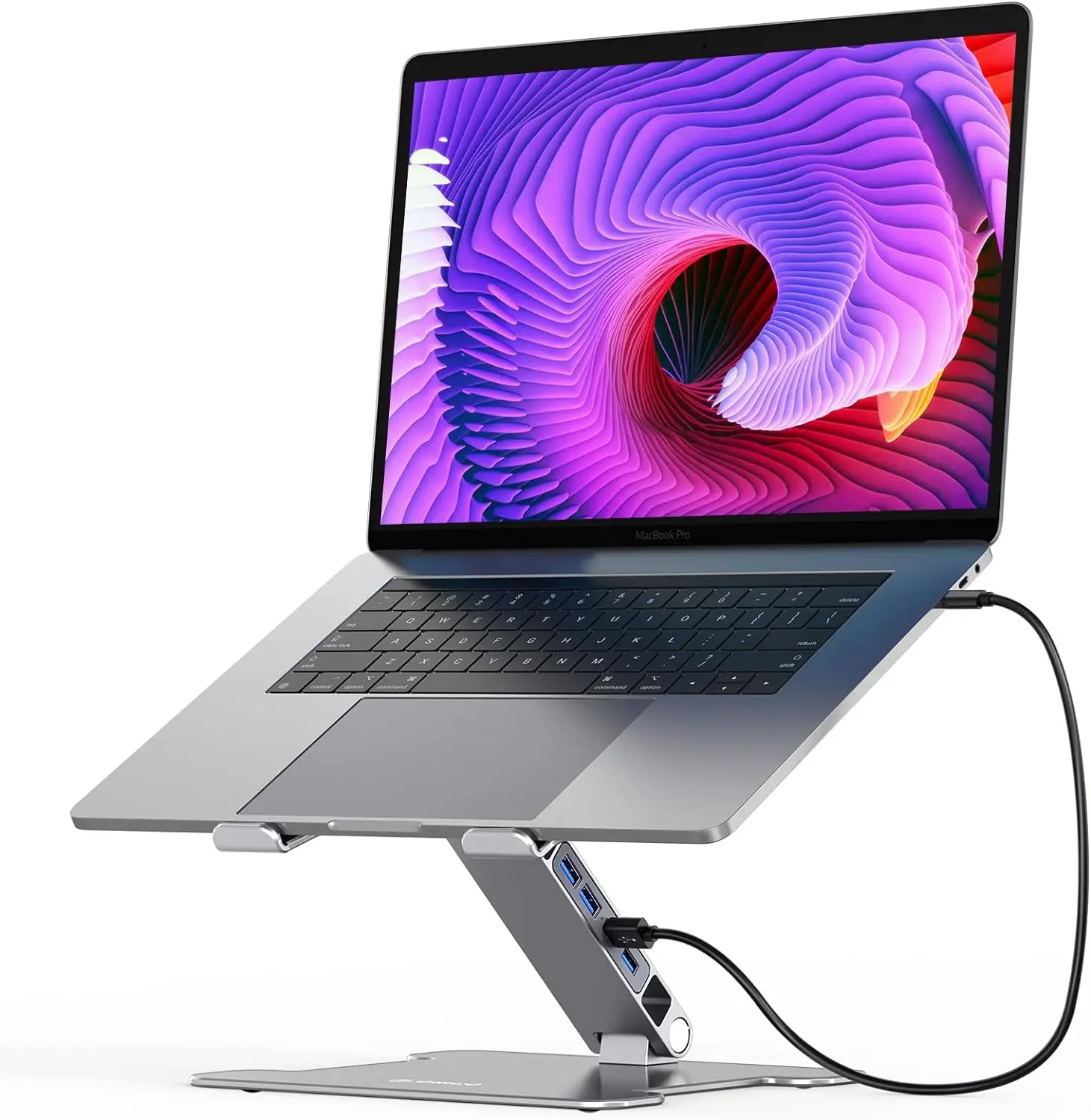 

Паровая док-станция OEM usb * 4 5 Гбит/с регулируемой подставкой для ноутбука, Складной Алюминиевый держатель для компьютера, совместимый с ноутбуком