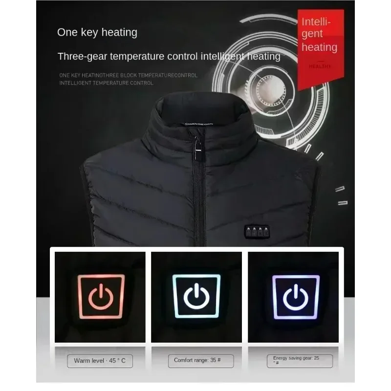 21 Zone Heating Vest Mens USB Infrared Thermal Jacket Smart Heated Clothes Winter Cold-proof Thick Sleeveless Coat Hiking electric heated jacket sleeveless vests sleeveless vest casual jacket