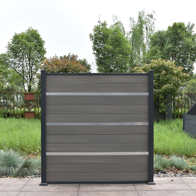 Hot selling outdoor decorative aluminum frame wpc garden fence 2