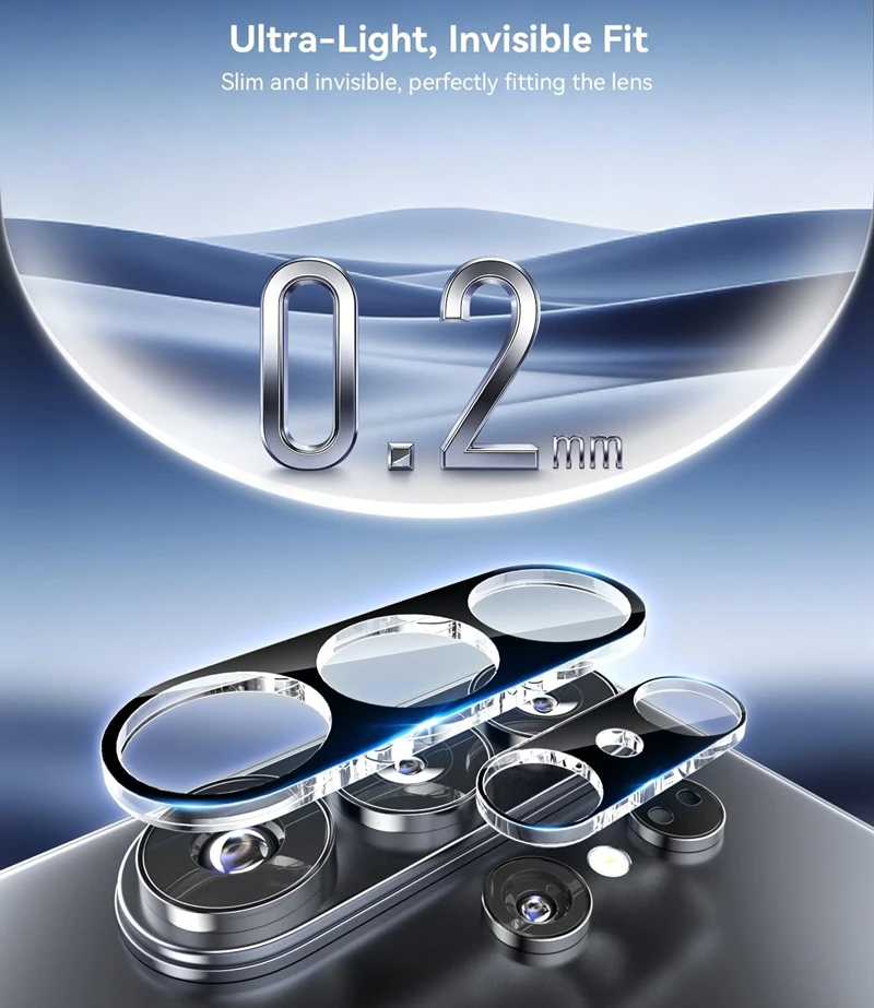 Ultra Clear 9H Tempered Glass Camera Lens Protector - Anti-Scratch, Case Friendly