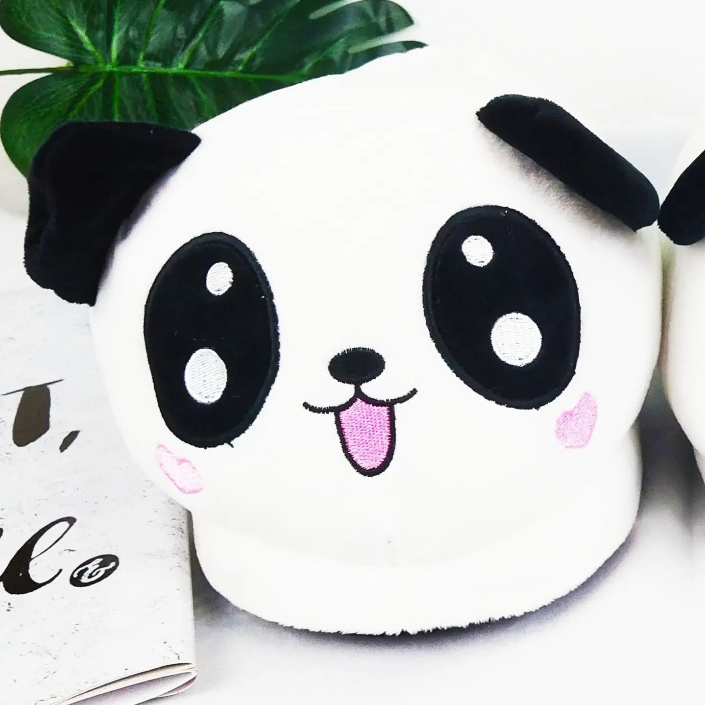 Panda Slippers White Cartoon Novelty Slippers Nonslip Funny One Size Plush Winter Indoor Warm for Bedroom Shoes Family Slippers