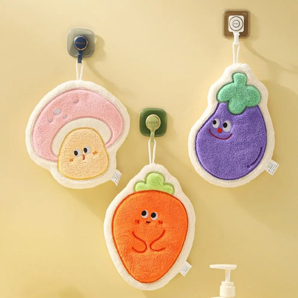 

Новое подвесное полотенце для рук с мультяшными животными, быстросохнущее полотенце из кораллового бархата, утолщенное бытовое впитывающее полотенце