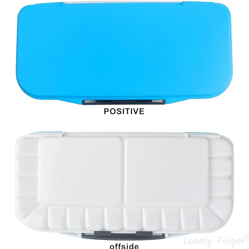 18 웰 수채화 물감 팔레트, 프리미엄 보습 접이식 여행 휴대용 접이식 페인트 팔레트 상자