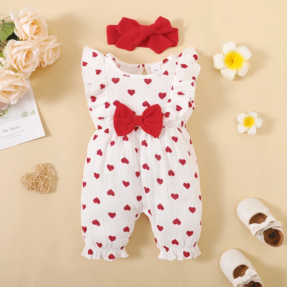 

Cute Baby Newborn Clothing Cotton Jumpsuit Outfit Baby Girl Summer Romper Bodysuits Infant Hairband Fashion Elegant Kids Costume