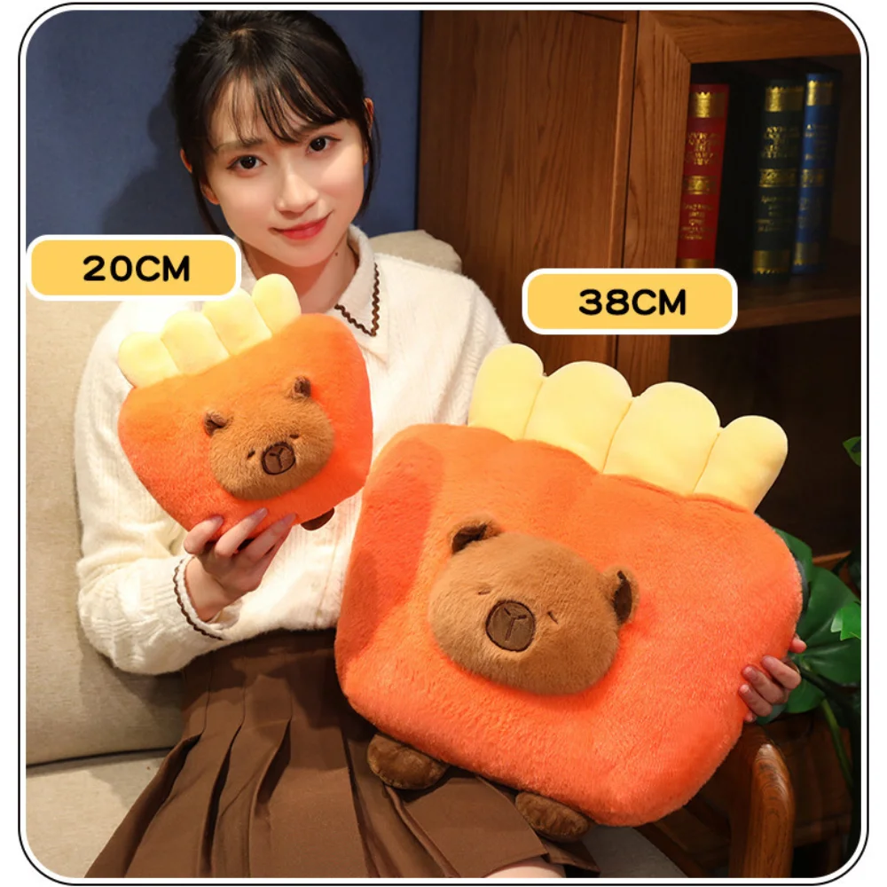 20~36CM Capybara Pillow Cute Simulation Bread Hamburger Kapibala Plush Doll Cartoon Animals French Fries Stuffed Plush Toy 6