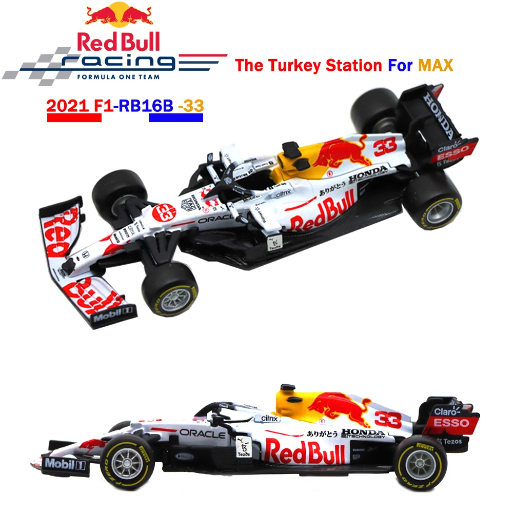 Bburago 1:43 2021 F1 Red Bull RB16B #33 Max Verstappen Racing In Turkey Vehicle Diecast Cars Model Collections Gifts For Adults