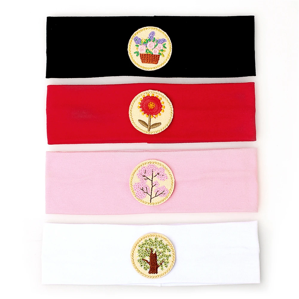 Floral Embroidered Headbands for Babies and Toddlers - Trendy Elastic Hair Accessories