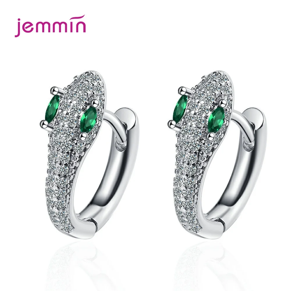 925 Sterling Silver Retro Snake Crystal Hoop Earrings For Women Girls Wedding Trend Fashion Silver Hoop Earrings Silver Earrings Hoop Earrings Womens Earrings